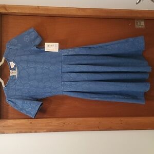 Lularoe Amelia Blue with Rose pattern